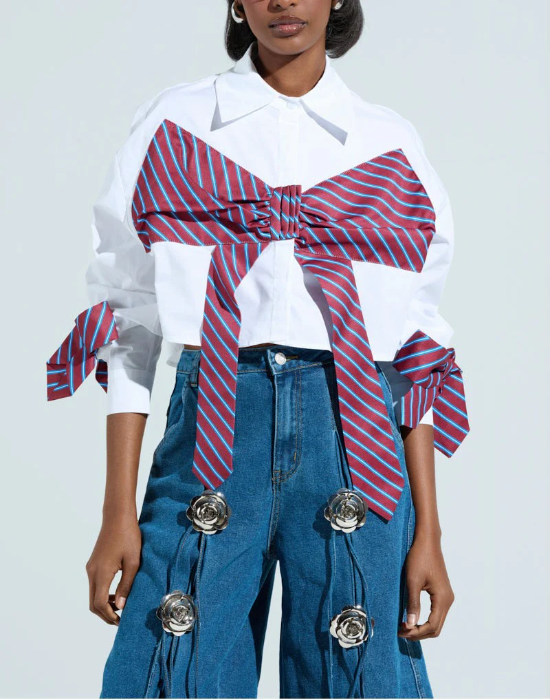 Bow-Tie Button-Down Shirt