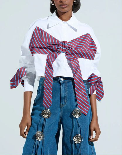 Bow-Tie Button-Down Shirt