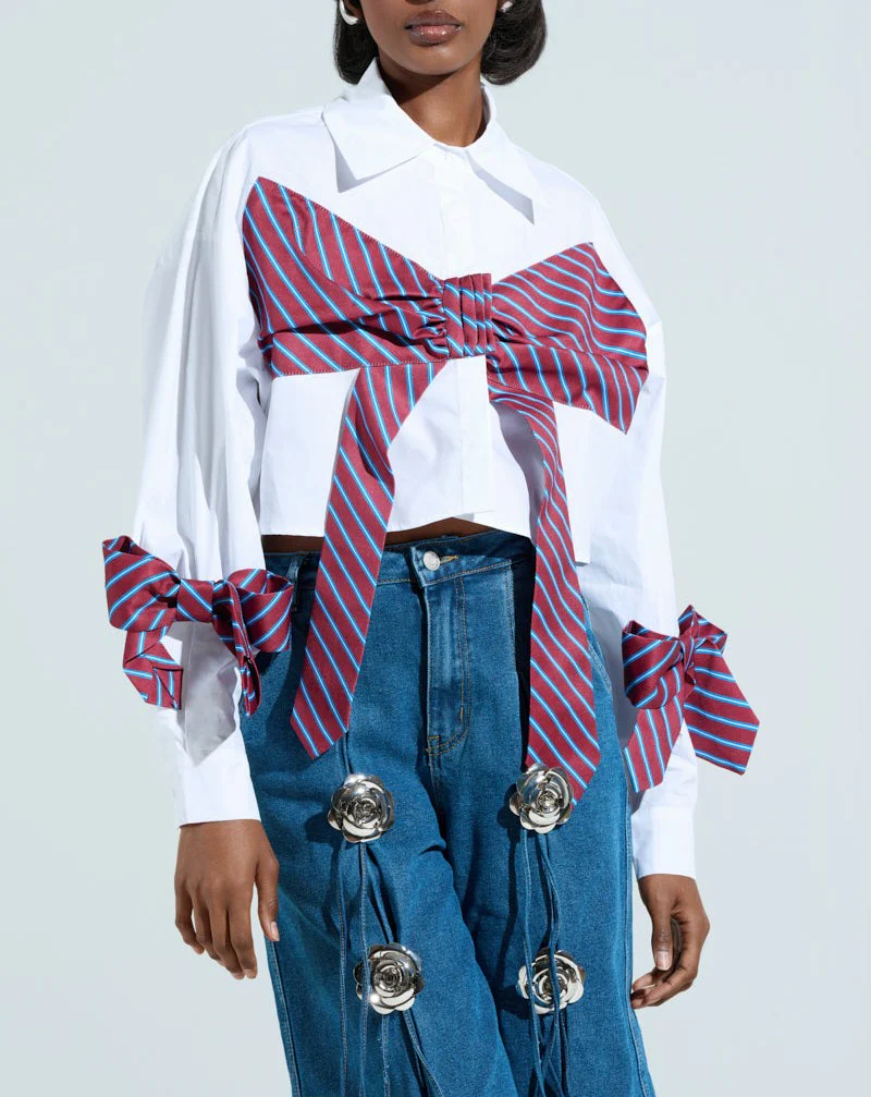 Bow-Tie Button-Down Shirt