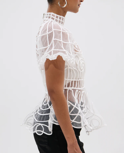 Short-Sleeve Structured Shirt