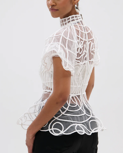 Short-Sleeve Structured Shirt