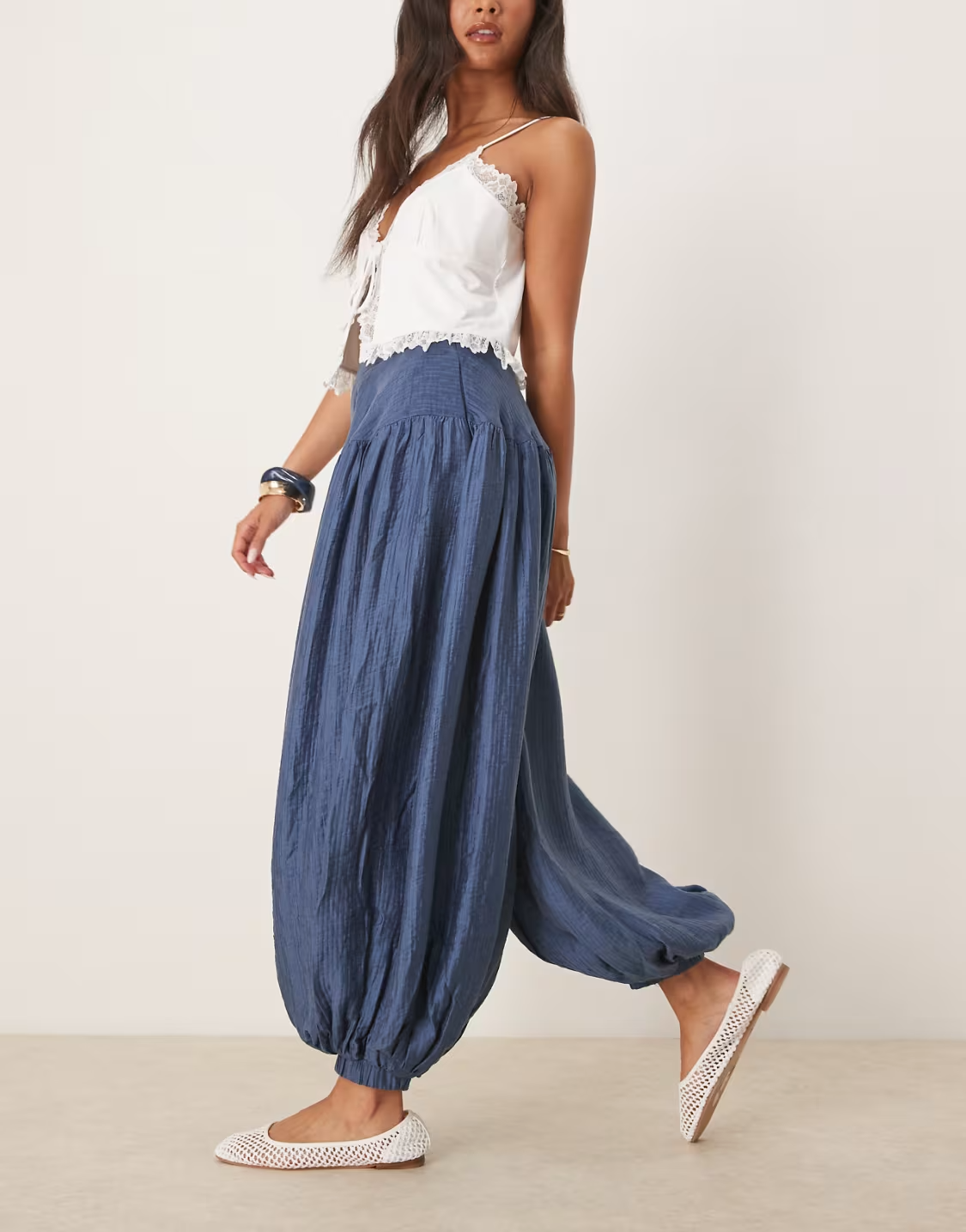 Billow Pants In Washed Navy