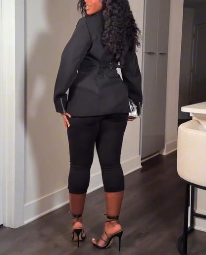 Peplum Blazer+Strech Pants