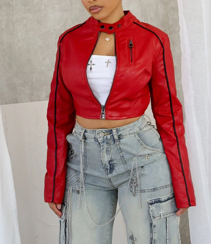 Fall PU Crop Jacket