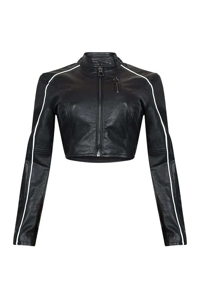 Fall PU Crop Jacket