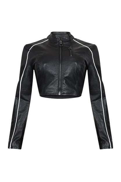 Fall PU Crop Jacket