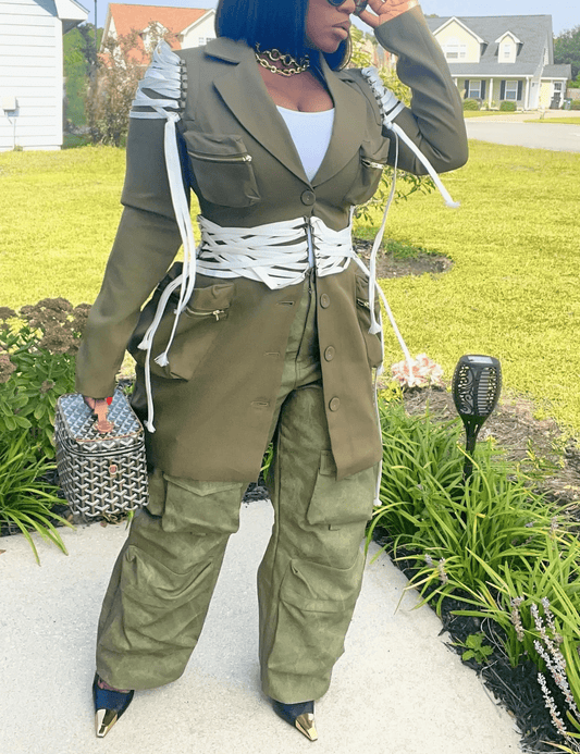 Lace-Up Blazer Dress & Coat