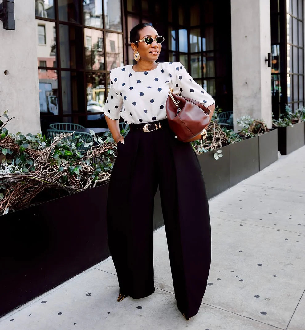 Black Barrel Silhouette Trousers