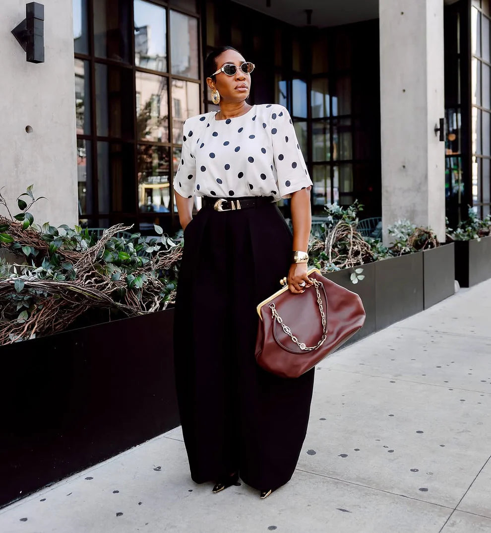 Black Barrel Silhouette Trousers