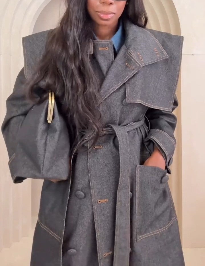 Oversize Black Denim Bag