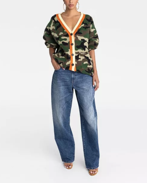 The Slouchy Camo Knit Cardigan