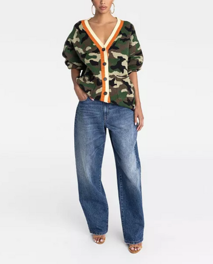 The Slouchy Camo Knit Cardigan