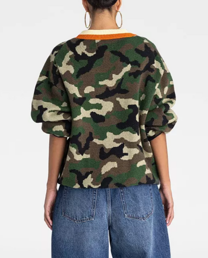 The Slouchy Camo Knit Cardigan