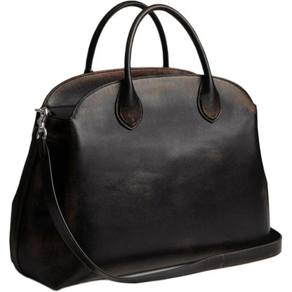 Oversized British retro distressed style hand-held crossbody commuter bag