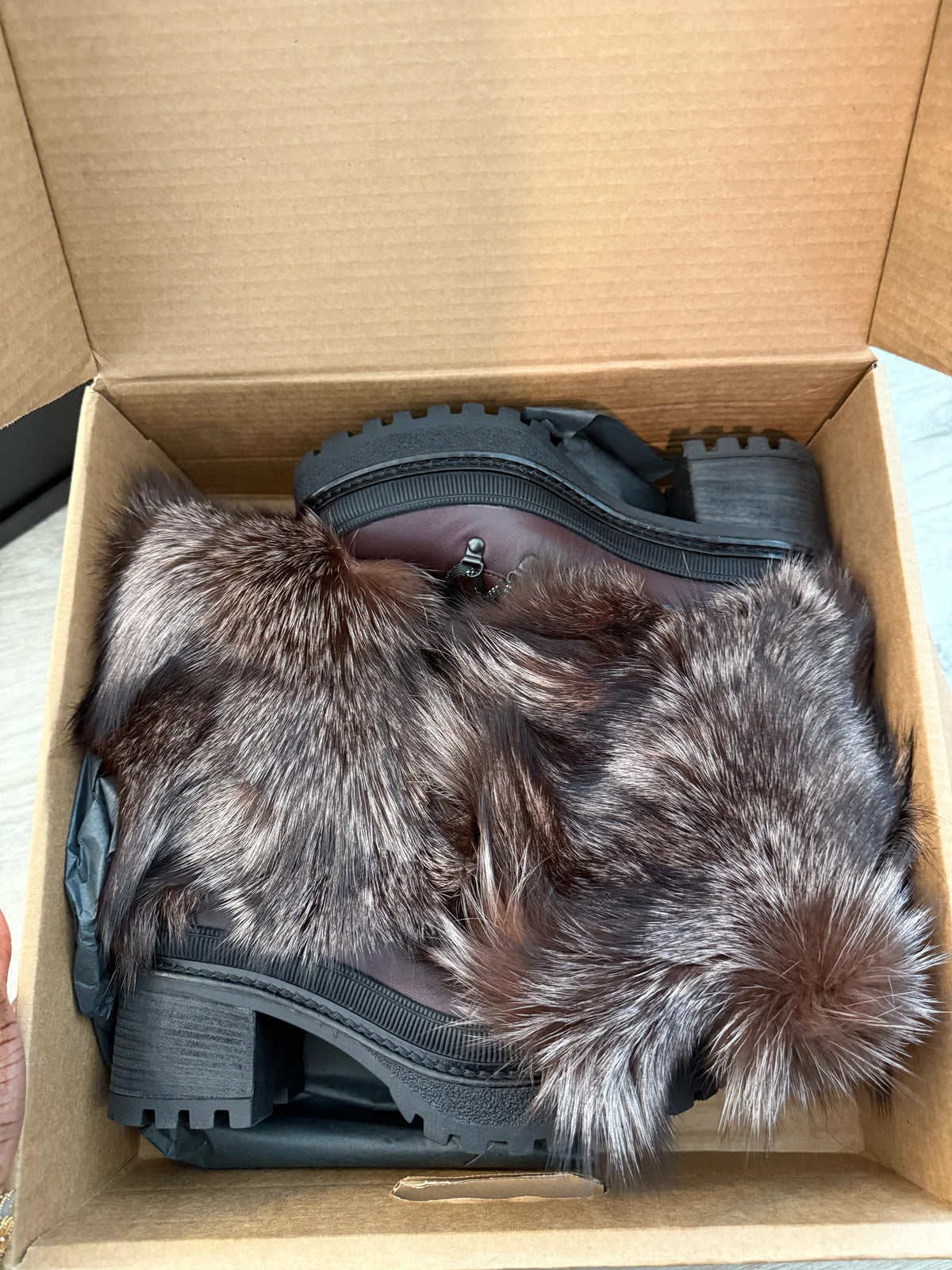 Faux Fox Fur Boots