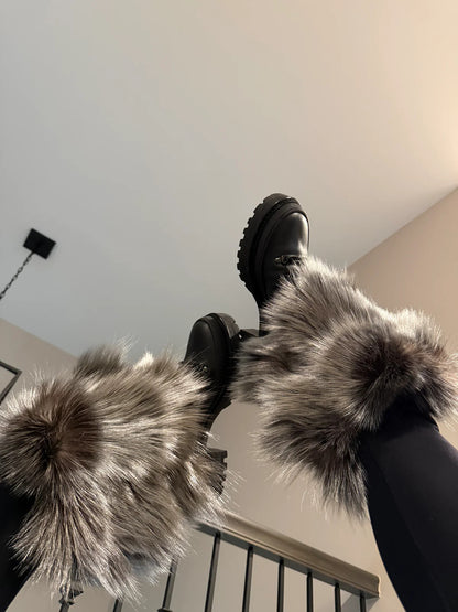 Faux Fox Fur Boots