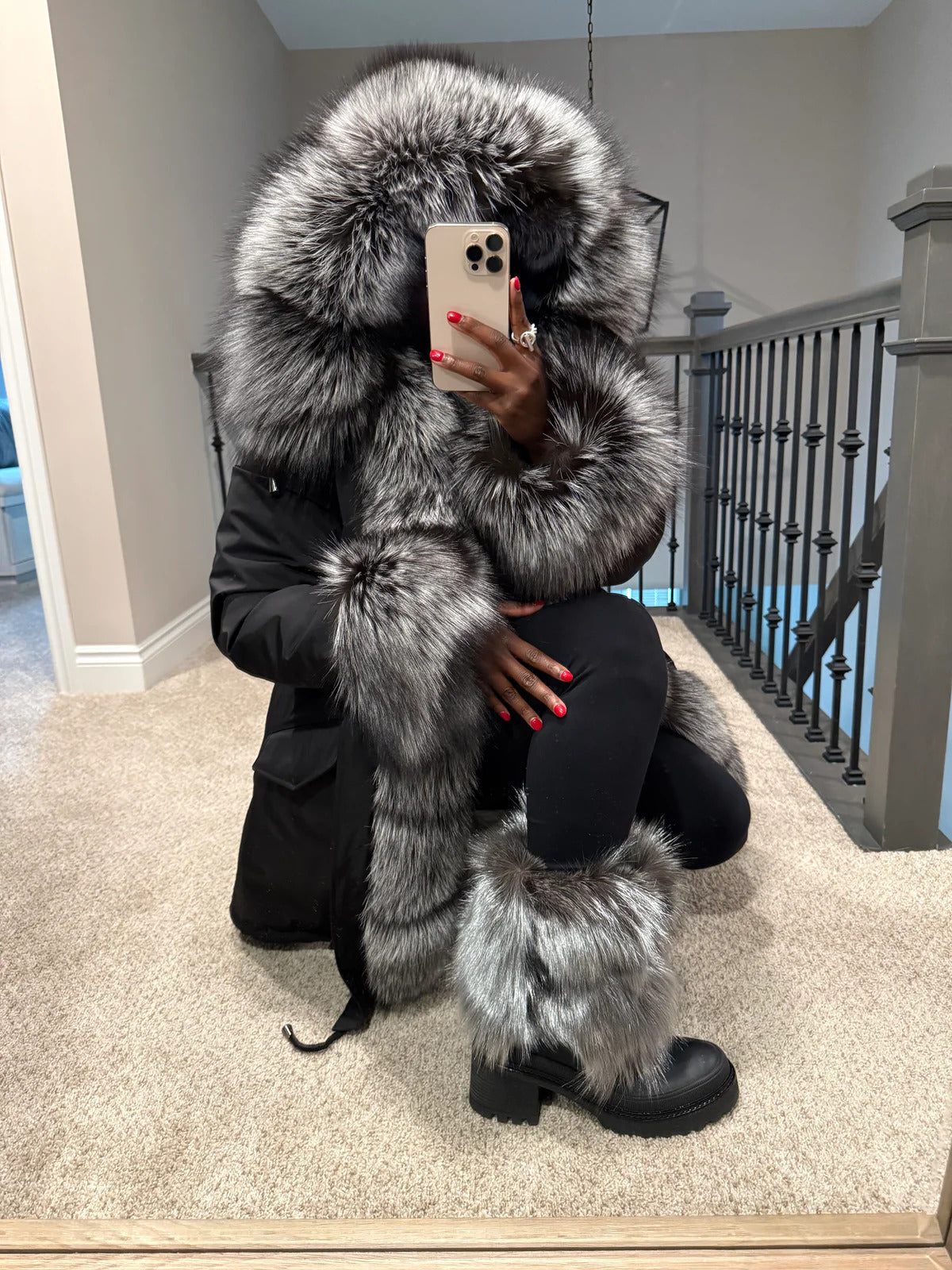Faux Fox Fur Boots