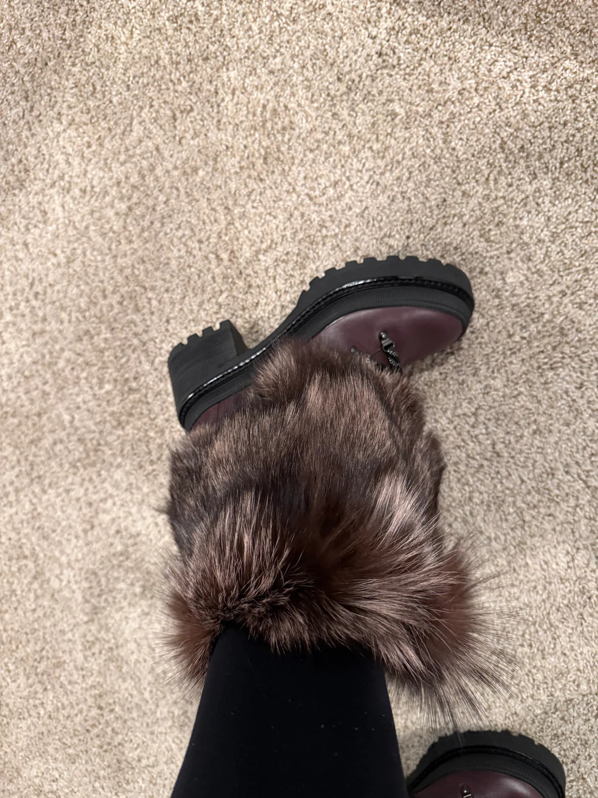 Faux Fox Fur Boots