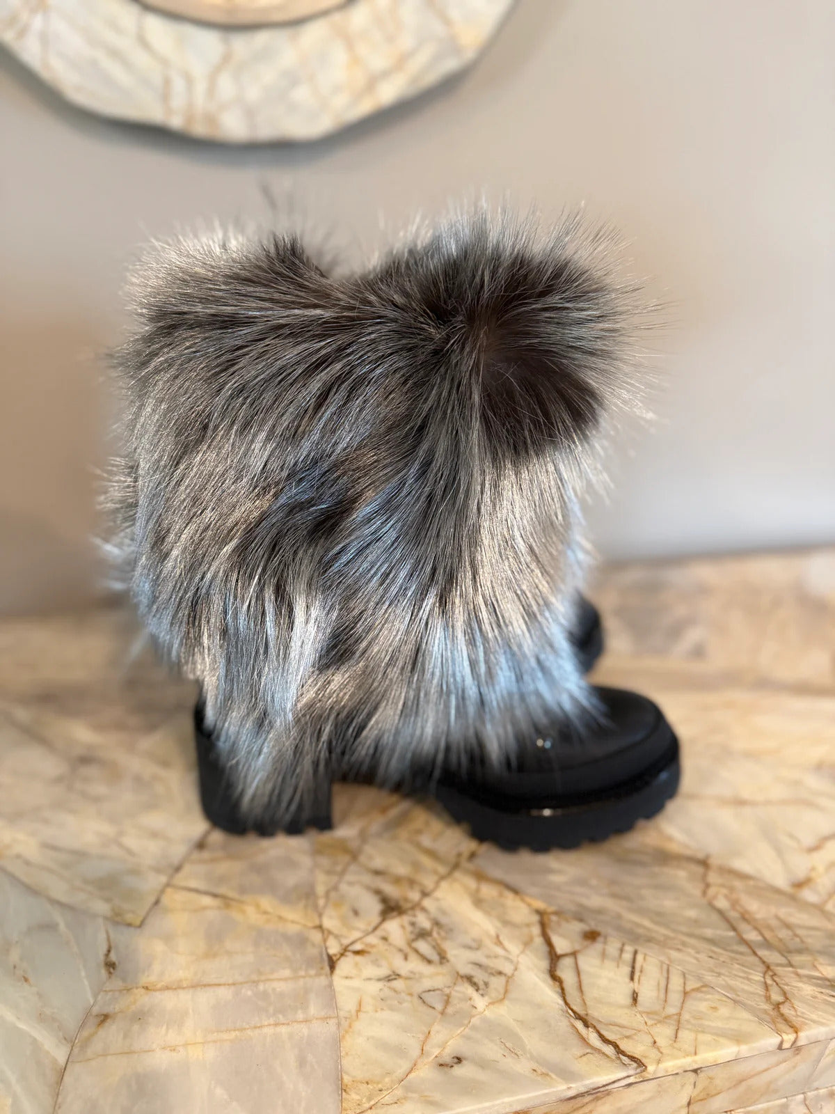 Faux Fox Fur Boots