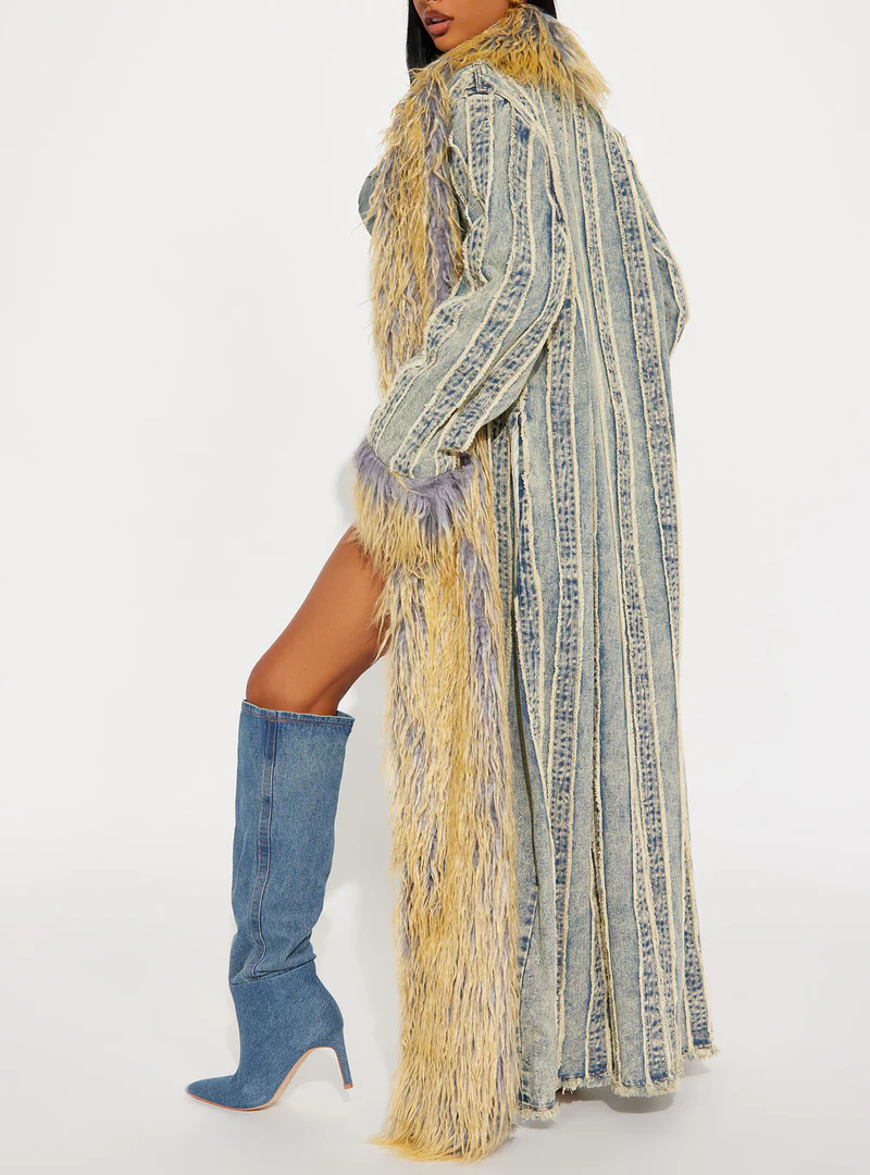 Vintage  Washed Denim Trench