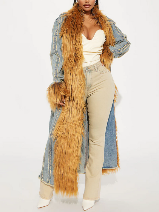 Vintage  Washed Denim Trench