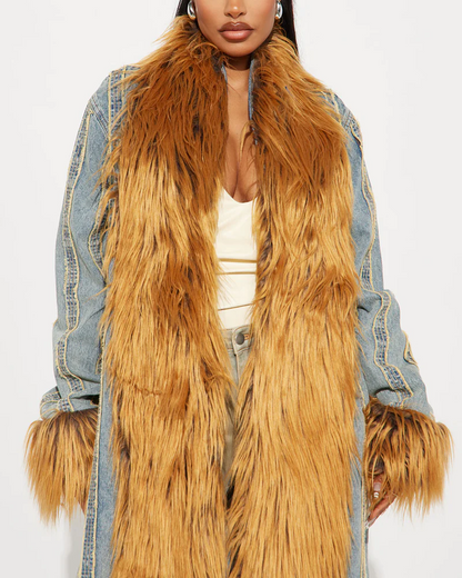 Vintage  Washed Denim Trench