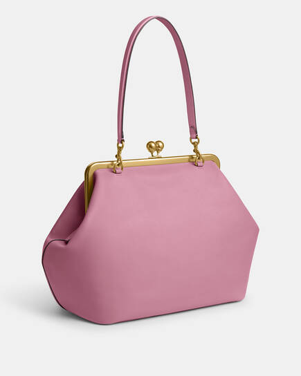 Pink Large Kisslock Frame Bag