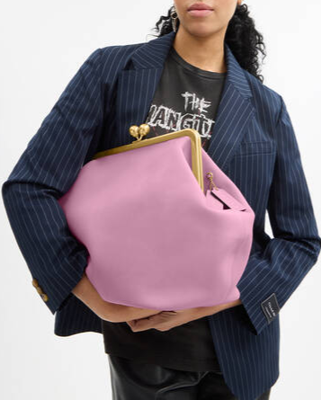 Pink Large Kisslock Frame Bag