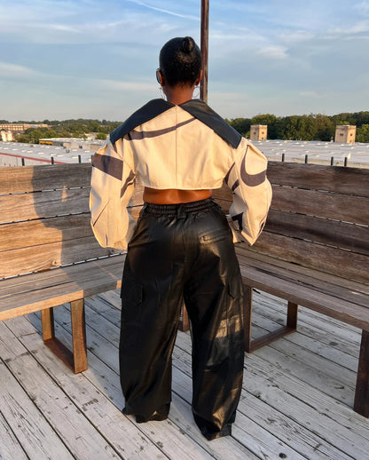 Cropped Moto Jacket + Power Play Utility PU Pants