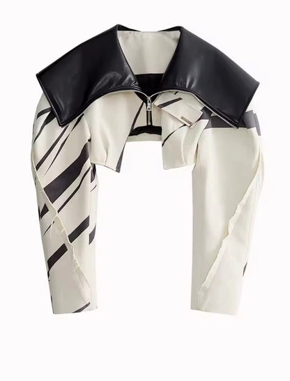 Cropped Moto Jacket + Power Play Utility PU Pants