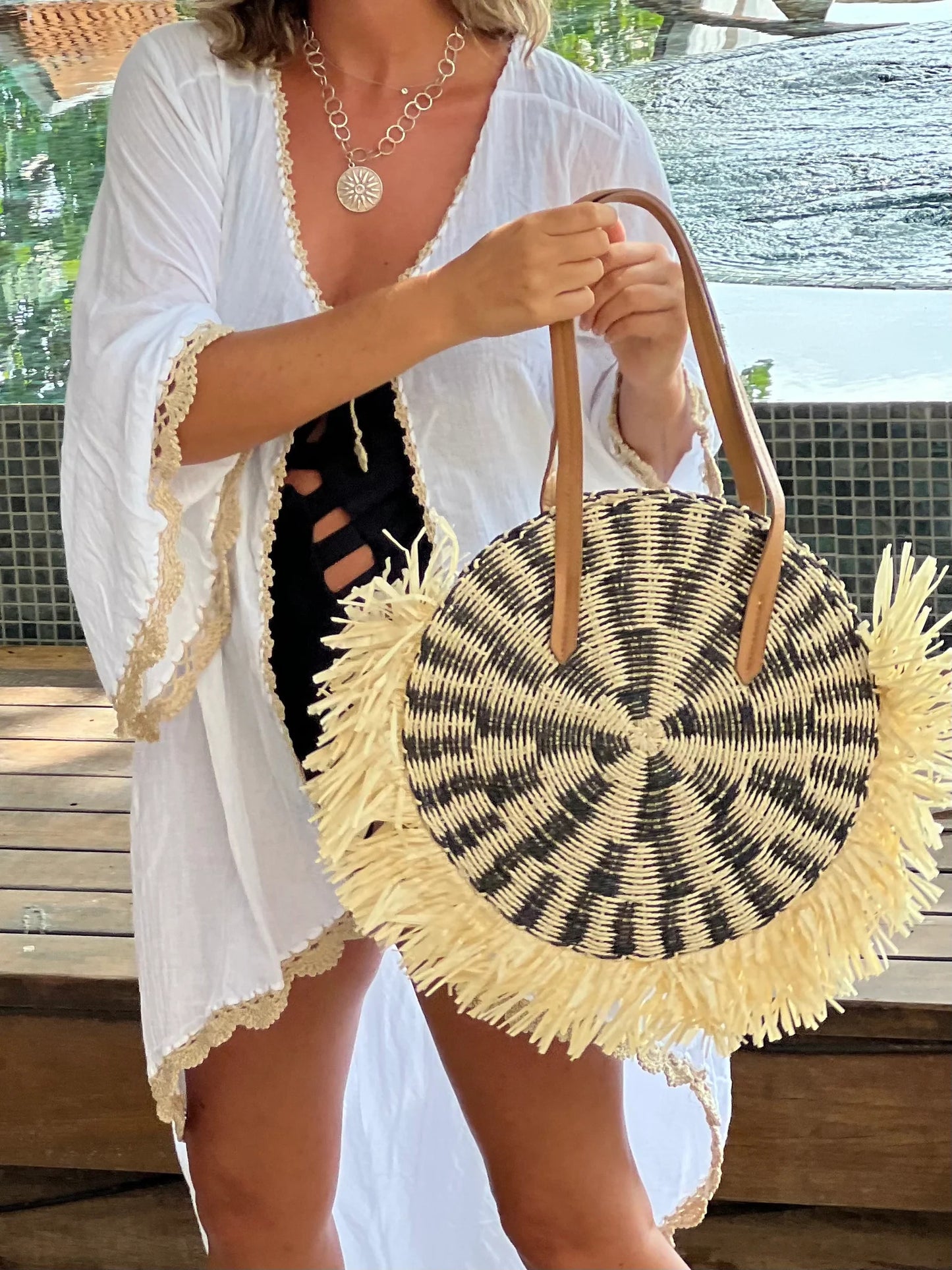 Fringe-Weave Handbag