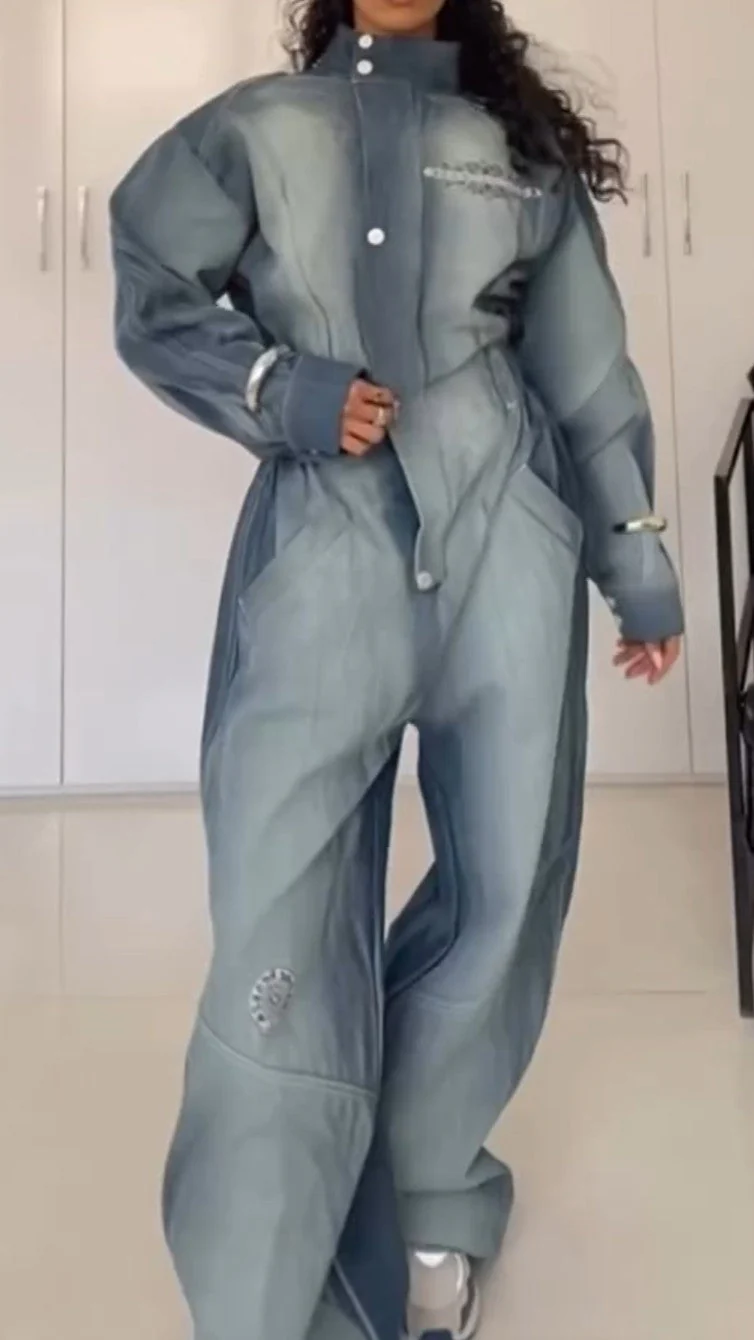 Casual Loose Niche Denim Jumpsuit