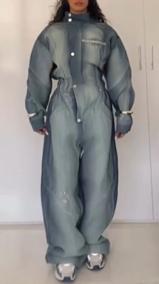 Casual Loose Niche Denim Jumpsuit