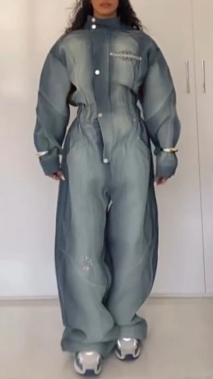 Casual Loose Niche Denim Jumpsuit