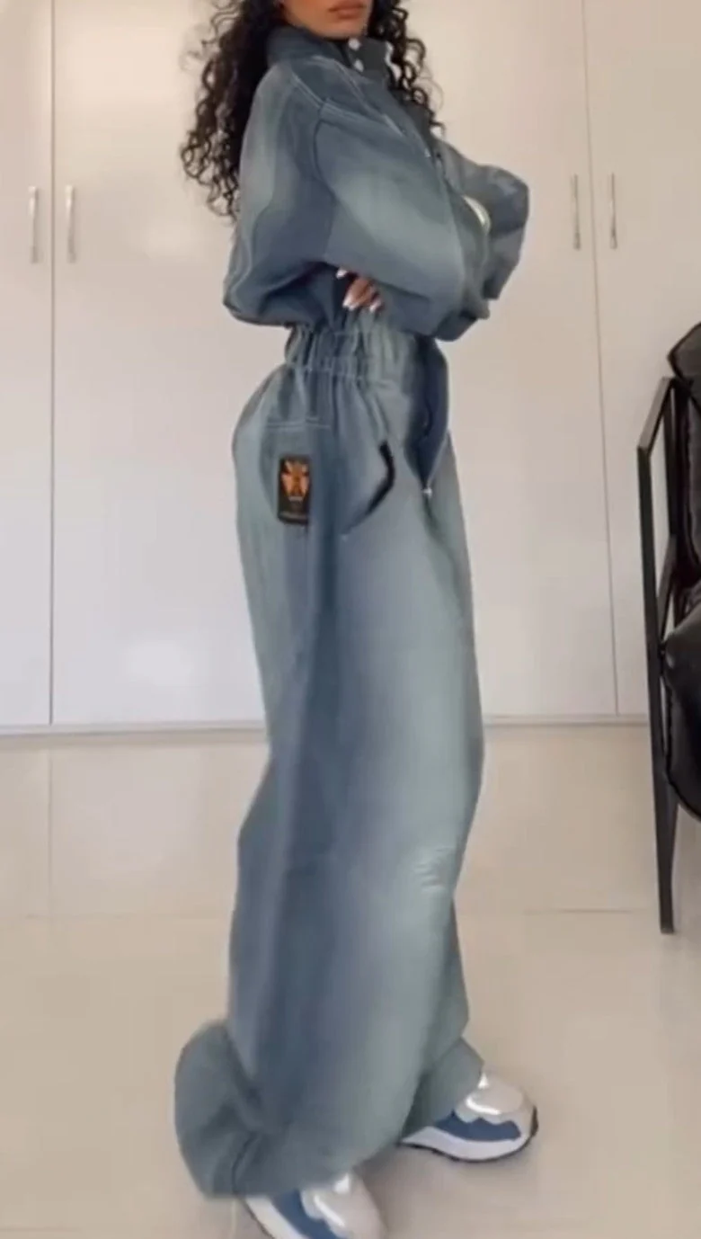 Casual Loose Niche Denim Jumpsuit