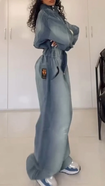 Casual Loose Niche Denim Jumpsuit