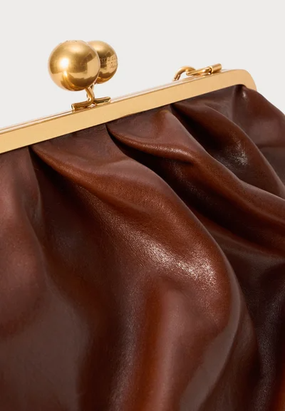 Large Oversized Pleated Kisslock Frame Bag