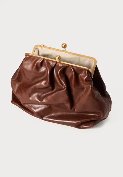 Large Oversized Pleated Kisslock Frame Bag