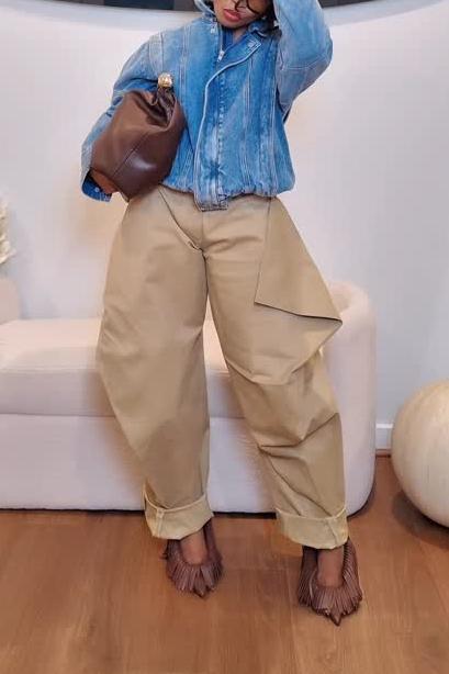 Solid Color Wide-Leg Pants