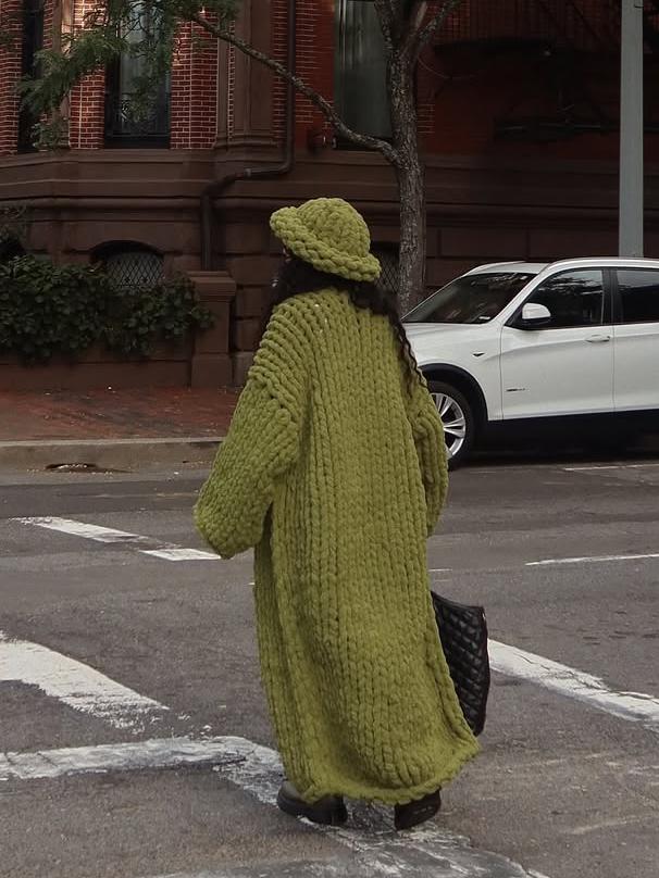 Thickened Sweater Loose Long Cardigan