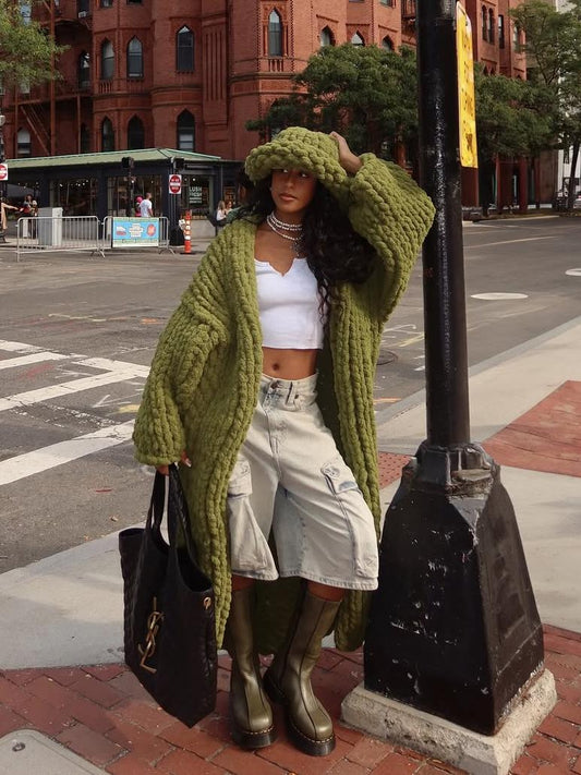 Thickened Sweater Loose Long Cardigan