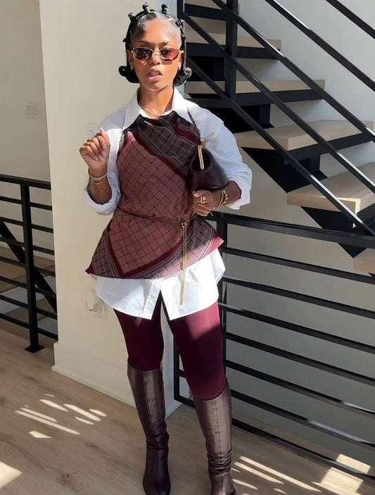 Asymmetrical Print Tank Top + Shirt