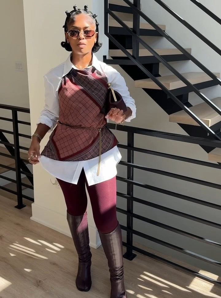 Asymmetrical Print Tank Top + Shirt