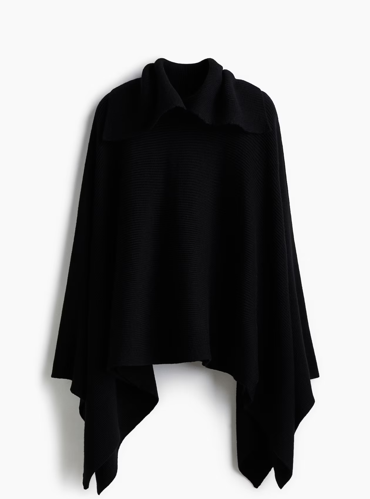 Rib-Knit Asymmetric Cape