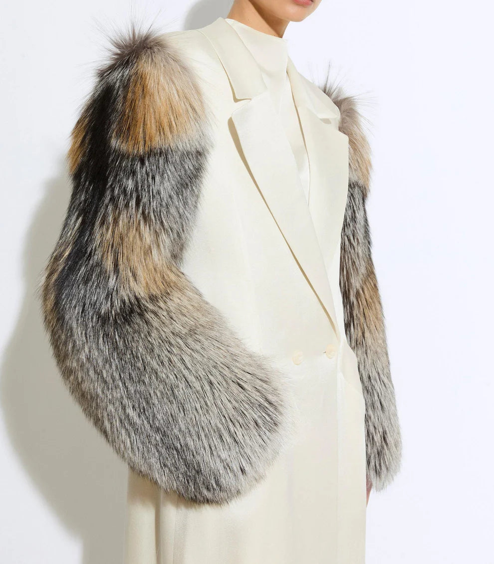 Eco-Friendly Fur Stitching Coat