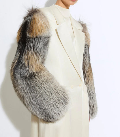 Eco-Friendly Fur Stitching Coat