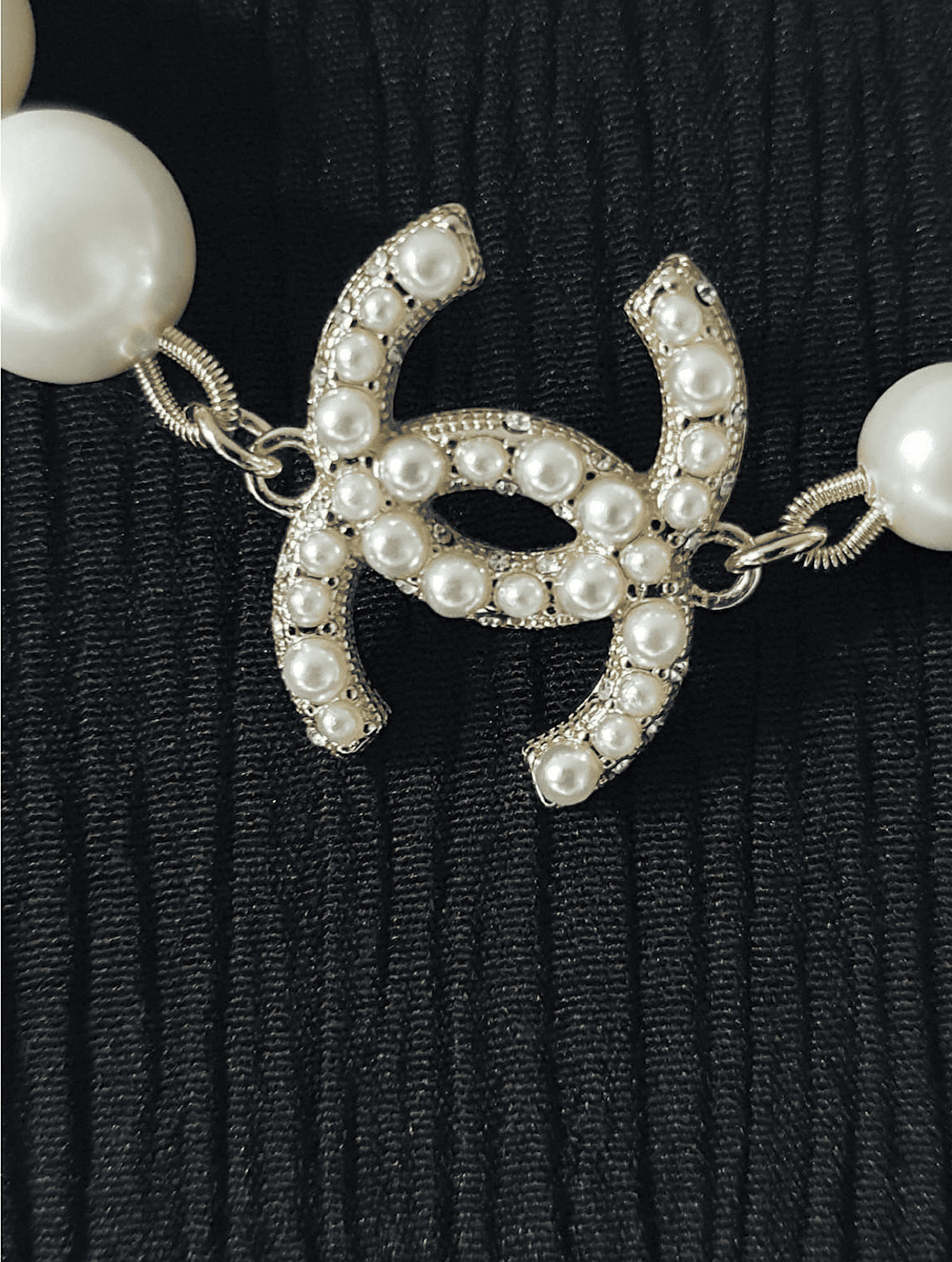 Extra-Long Double C Pearl Necklace