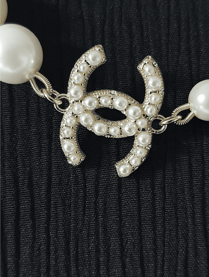 Extra-Long Double C Pearl Necklace