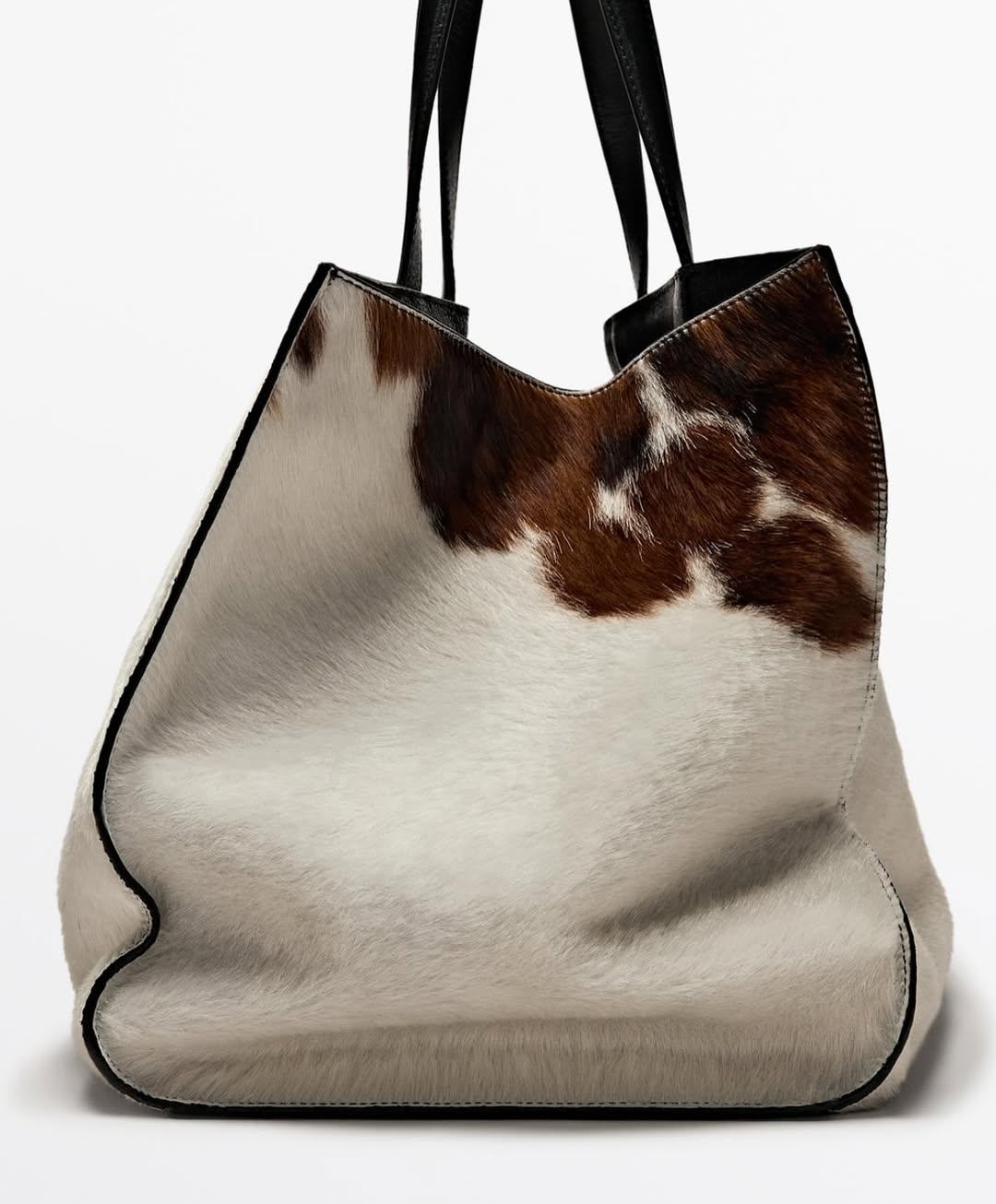 Animal Print Hair-On Leather Maxi Tote Bag