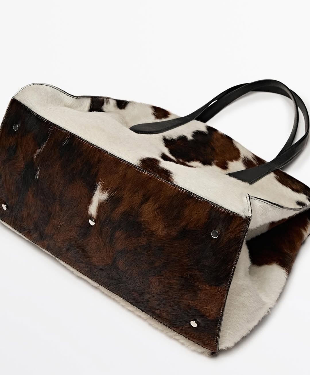 Animal Print Hair-On Leather Maxi Tote Bag